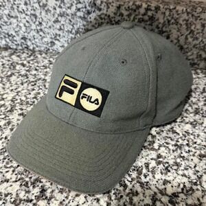 Vintage 80s 90s FILA Fitted Hat - Size 7 1/2 Sage Green Wool Blend